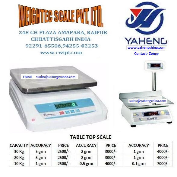 TABLE TOP SCALE (WEIGHING MACHINE WEIGHT)